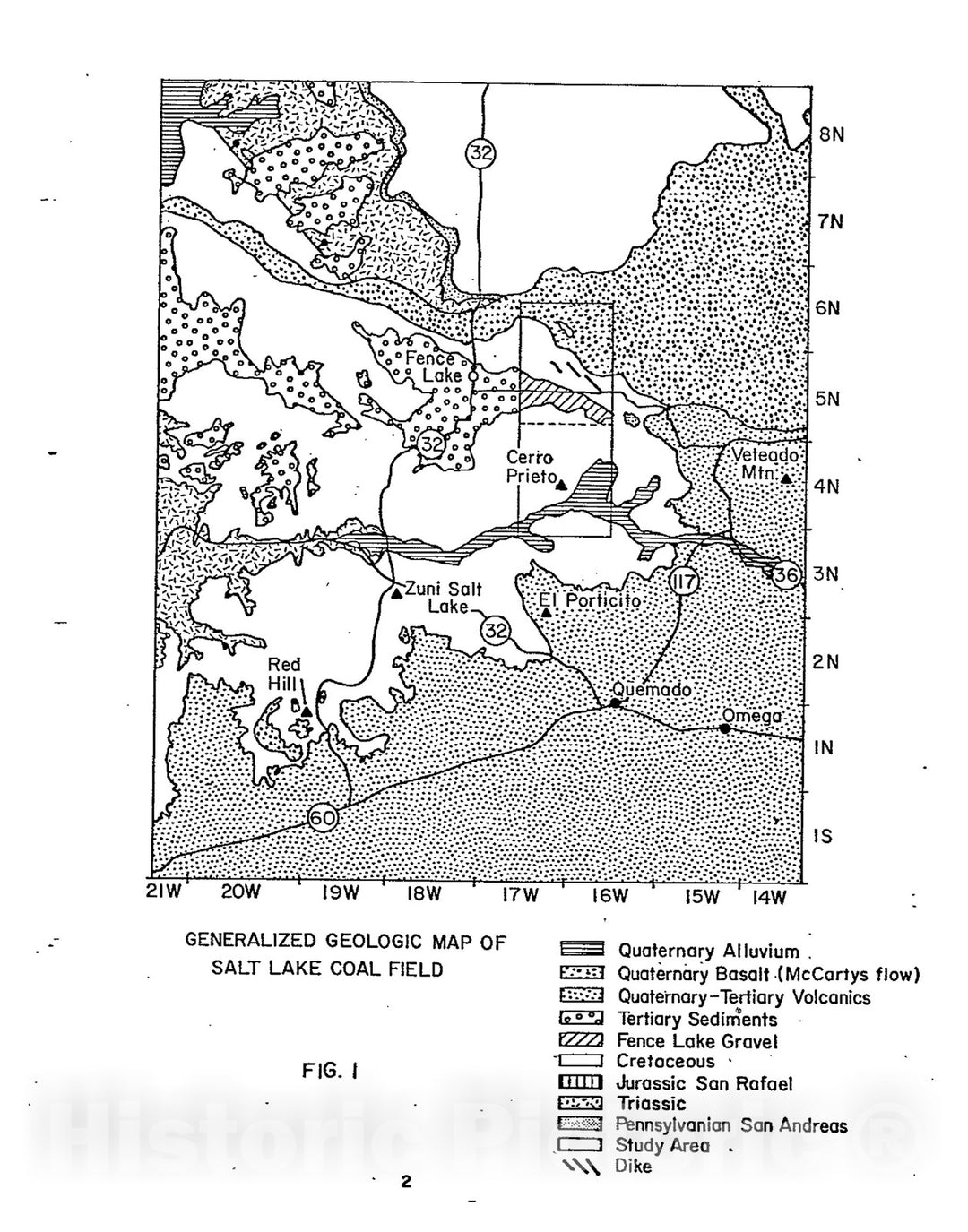 Map : Generalized geologic map of Salt Lake coal field, 1981 Cartography Wall Art :
