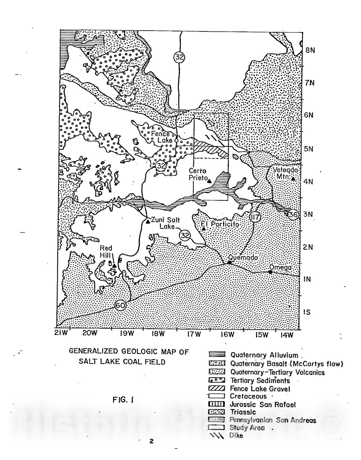 Map : Generalized geologic map of Salt Lake coal field, 1981 Cartography Wall Art :