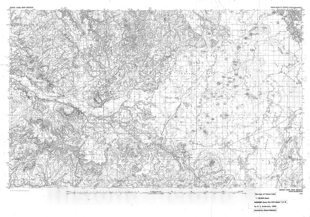 Map : Geology of Fence Lake 1:100,000 sheet, 1986 Cartography Wall Art :