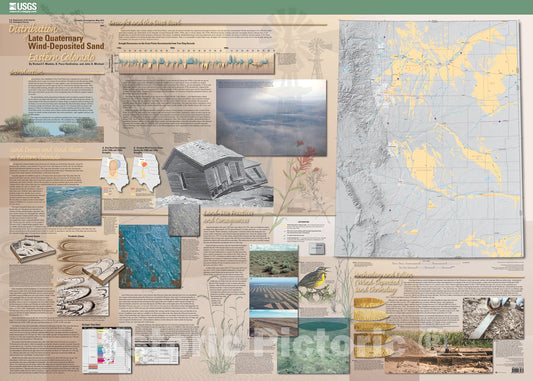 Map : Distribution of Late Quaternary wind-deposited sand in eastern Colorado [part of S. Platte River Valley near Henderson, Weld County], 2005 Cartography Wall Art :