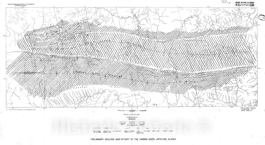Map : Preliminary reports on the Carbon Creek anticline and on the upper Meade River, Alaska, 1949 Cartography Wall Art :