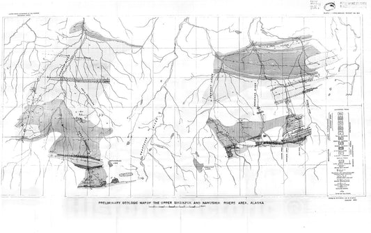 Map : Preliminary report on the stratigraphy and structure of the upper Siksikpuk - Nanushuk Rivers area [North Slope, Alaska], 1950 Cartography Wall Art :