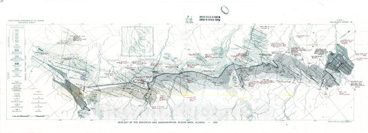 Map : Preliminary report on the stratigraphy and structure of the Shaviovik and upper Sagavanirktok Rivers area, Alaska, 1951 Cartography Wall Art :