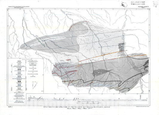 Map : Stratigraphy and structure of the Shaviovik and Canning Rivers area, Alaska, 1952 Cartography Wall Art :