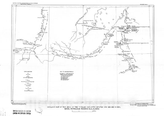 Map : Stratigraphy and structure of the area of the Titaluk River and upper part of Ikpikpuk River, Alaska, 1948 Cartography Wall Art :