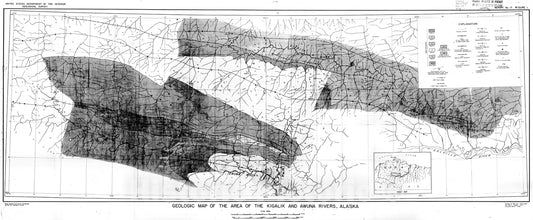 Map : Stratigraphy and structure of the area of the Kigalik and Awuna Rivers, Alaska, 1948 Cartography Wall Art :