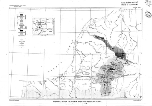 Map : Stratigraphy and structure of the area of the Utukok River with notes on the Corwin-Cape Beaufort region, Alaska, 1948 Cartography Wall Art :