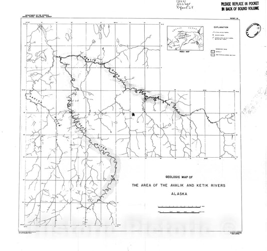 Map : Stratigraphy and structure of the area of the Avalik and Ketik Rivers [North Slope, Alaska], 1949 Cartography Wall Art :