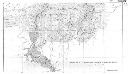 Map : Stratigraphy and structure of the Kokolik and Kukpowruk Rivers area, Alaska, 1950 Cartography Wall Art :