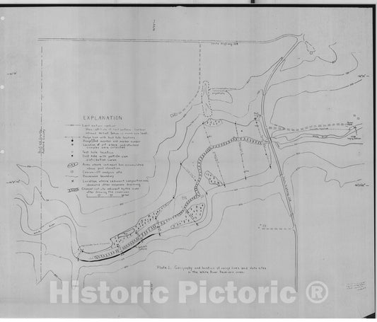 Map : Sediment deposition in the White River Reservoir, northwestern Wisconsin, 1979 Cartography Wall Art :