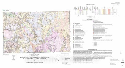 Map : Preliminary surficial geologic map of the Mesquite Lake 30' x 60' quadrangle, California and Nevada, 2006 Cartography Wall Art :