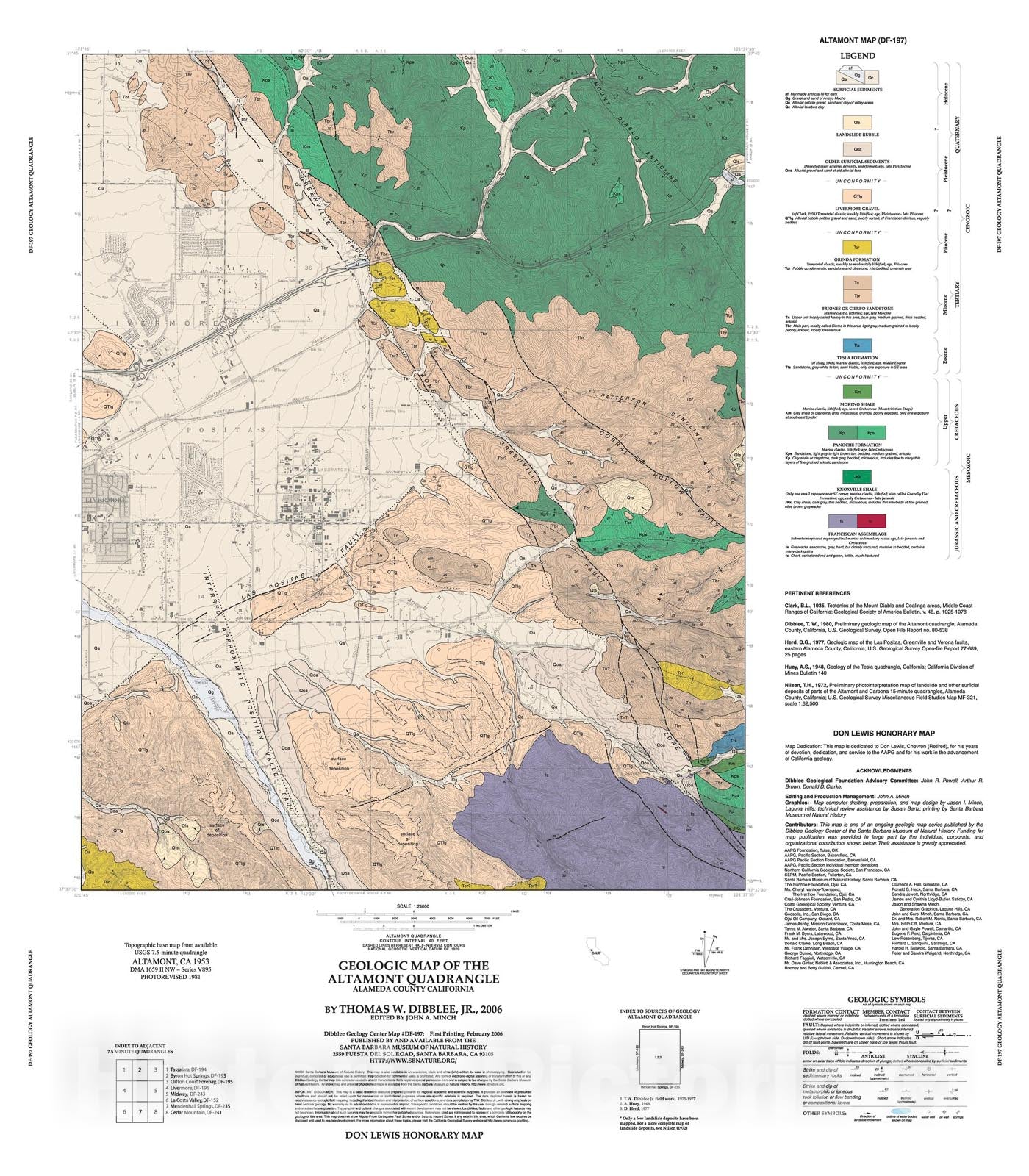 Map : Geologic map of the Altamont quadrangle, Alameda County, California, 2006 Cartography Wall Art :