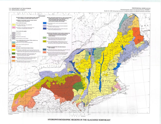 Map : Hydrogeologic framework of stratified-drift aquifers in the glaciated northeastern United States, 2001 Cartography Wall Art :