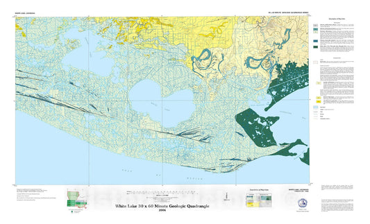Map : White Lake thirty x sixty minute geologic quadrangle, 2006 Cartography Wall Art :