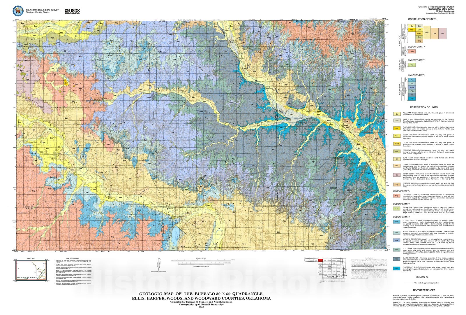 Map : Geologic map of the Buffalo 30' x 60' quadrangle, 2003 Cartography Wall Art :