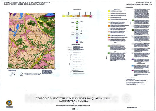 Map : Geologic map of the Charley River D-1 Quadrangle east-central Alaska, 1995 Cartography Wall Art :