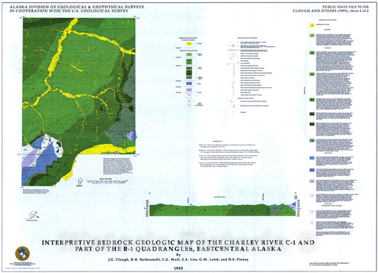 Map : Interpretive bedrock geologic map of the Charley River C-1 and part of the B-1 Quadrangle, east-central Alaska, 1995 Cartography Wall Art :