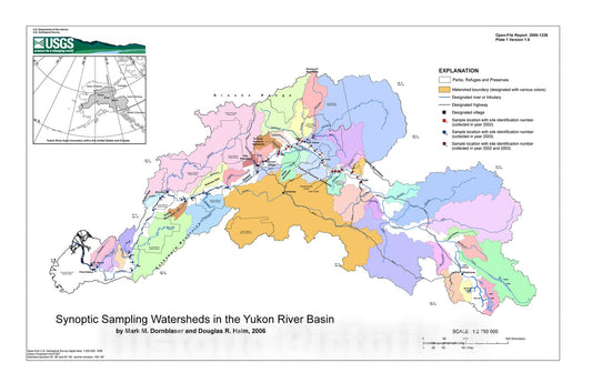 Map : Water and sediment quality of the Yukon River and its tributaries, from Eagle to St. Marys, Alaska, 2002-2003, 2006 Cartography Wall Art :