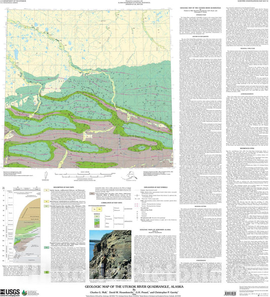 Map : Geologic map of the Utukok River quadrangle, Alaska, 2006 Cartography Wall Art :