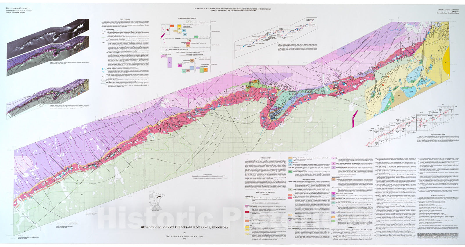 Map : Bedrock geology of the Mesabi Iron Range, Minnesota, 2005 Cartography Wall Art :