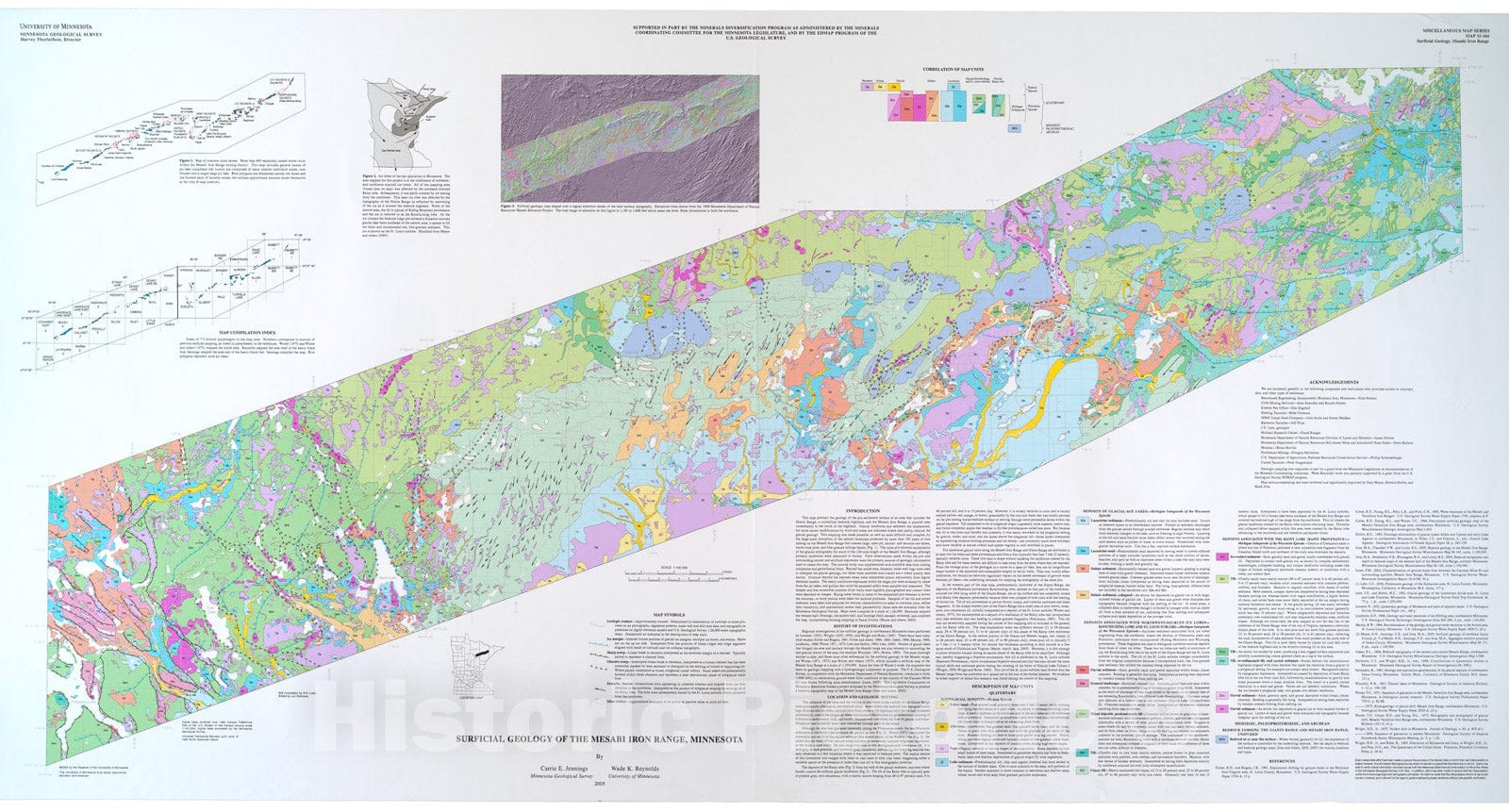 Map : Surficial geology of the Mesabi Iron Range, Minnesota, 2005 Cartography Wall Art :