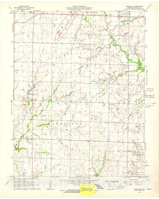 Map : Reconnaissance geologic map of the Nashville seven 1/2' quadrangle, Missouri, 198seven Cartography Wall Art :