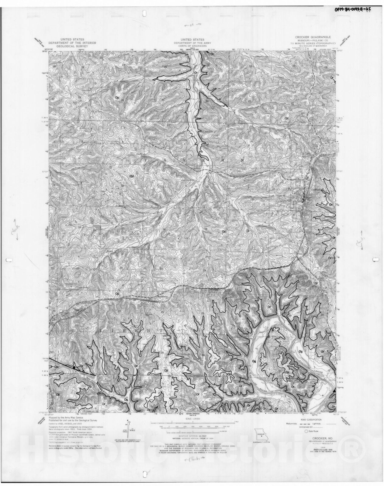 Map : Geologic map of the Crocker seven 1/2' quadrangle, Missouri, 1982 Cartography Wall Art :