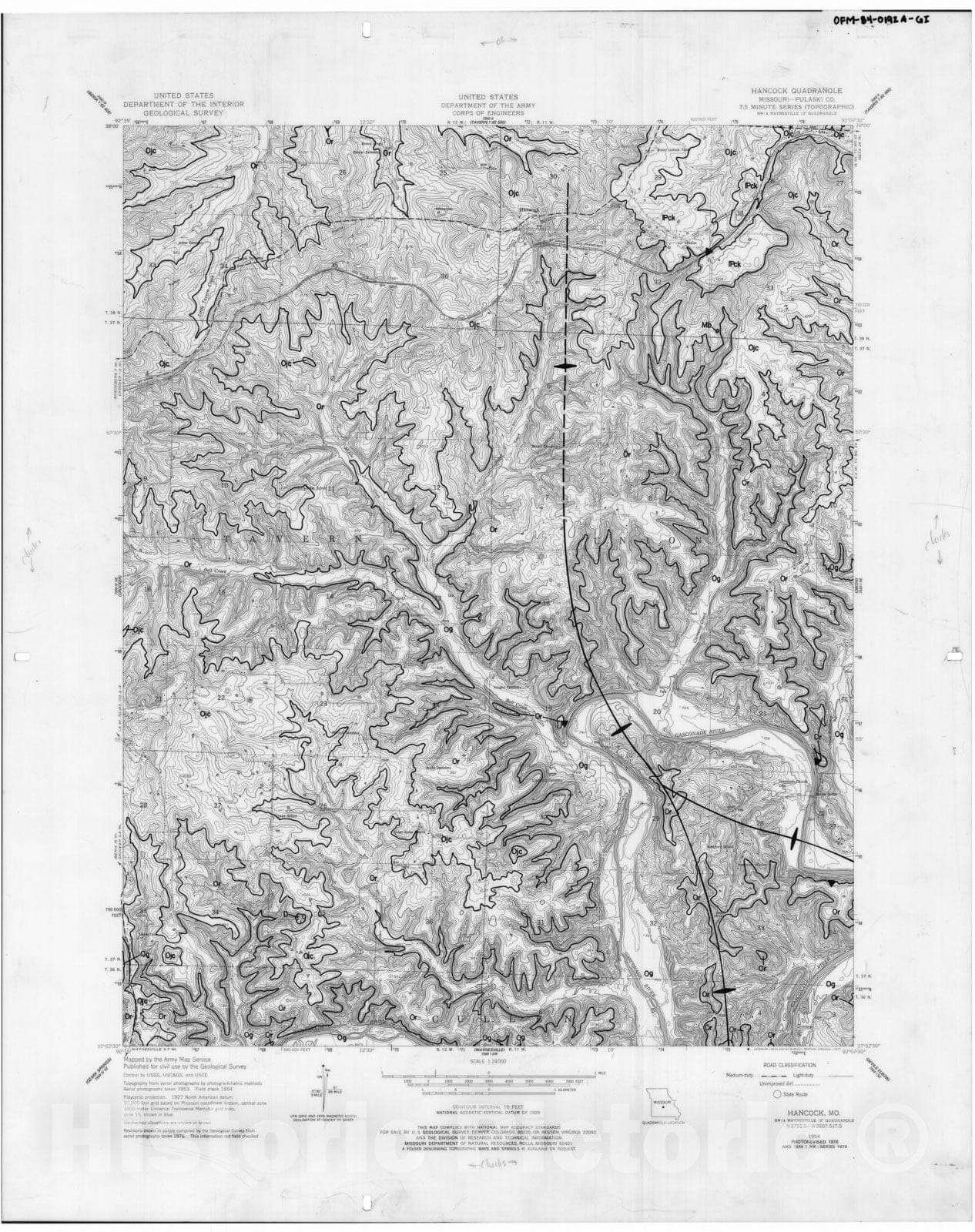 Map : Geologic map of the Hancock seven 1/2' quadrangle, Missouri, 1983 Cartography Wall Art :