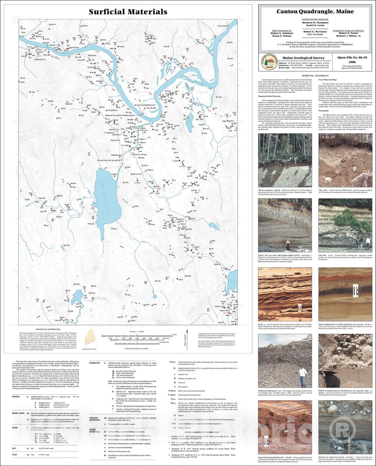 Map : Surficial materials of the Canton quadrangle, Maine, 2006 Cartography Wall Art :