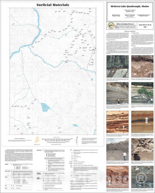 Map : Surficial materials of the McKeen Lake quadrangle, Maine, 2006 Cartography Wall Art :