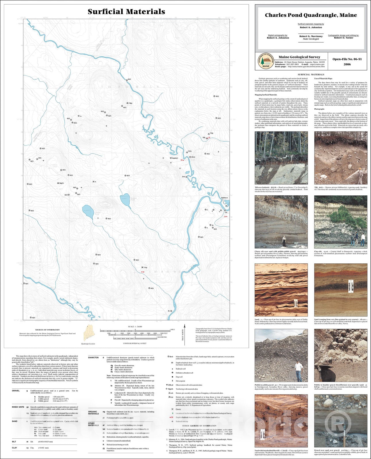Map : Surficial materials of the Charles Pond quadrangle, Maine, 2006 Cartography Wall Art :