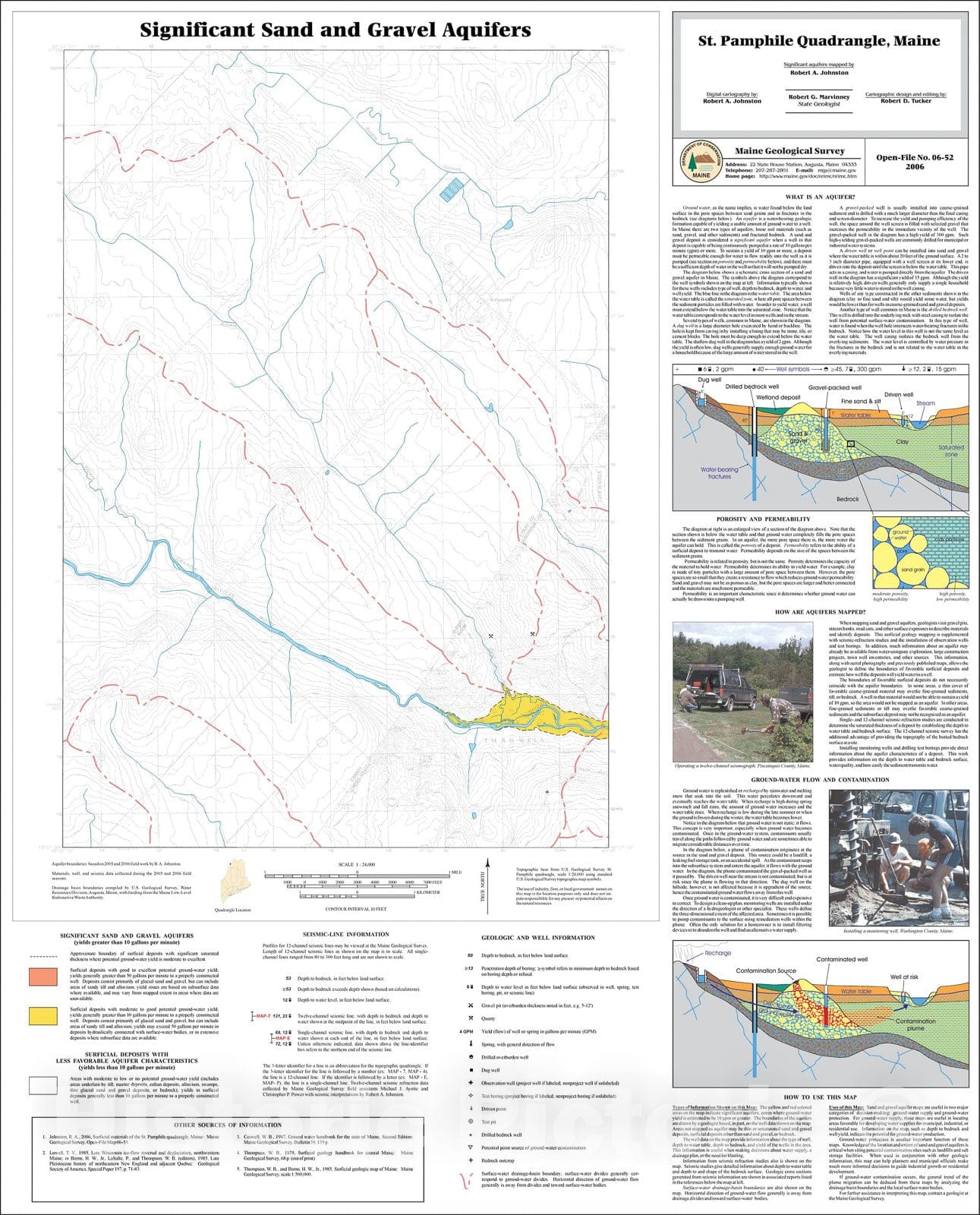 Map : Sand and gravel aquifers in the St. Pamphile quadrangle, Maine, 2006 Cartography Wall Art :