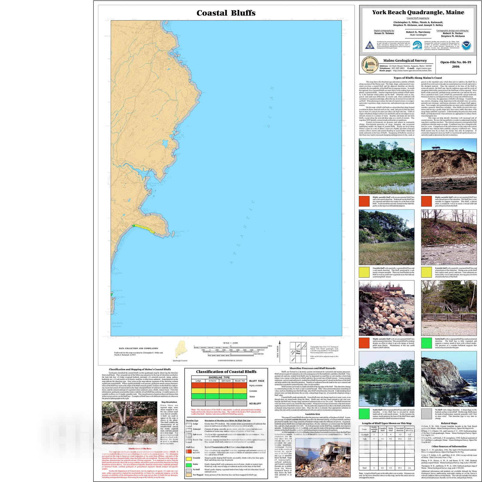 Map : Coastal bluffs in the York Beach quadrangle, Maine, 2006 Cartography Wall Art :