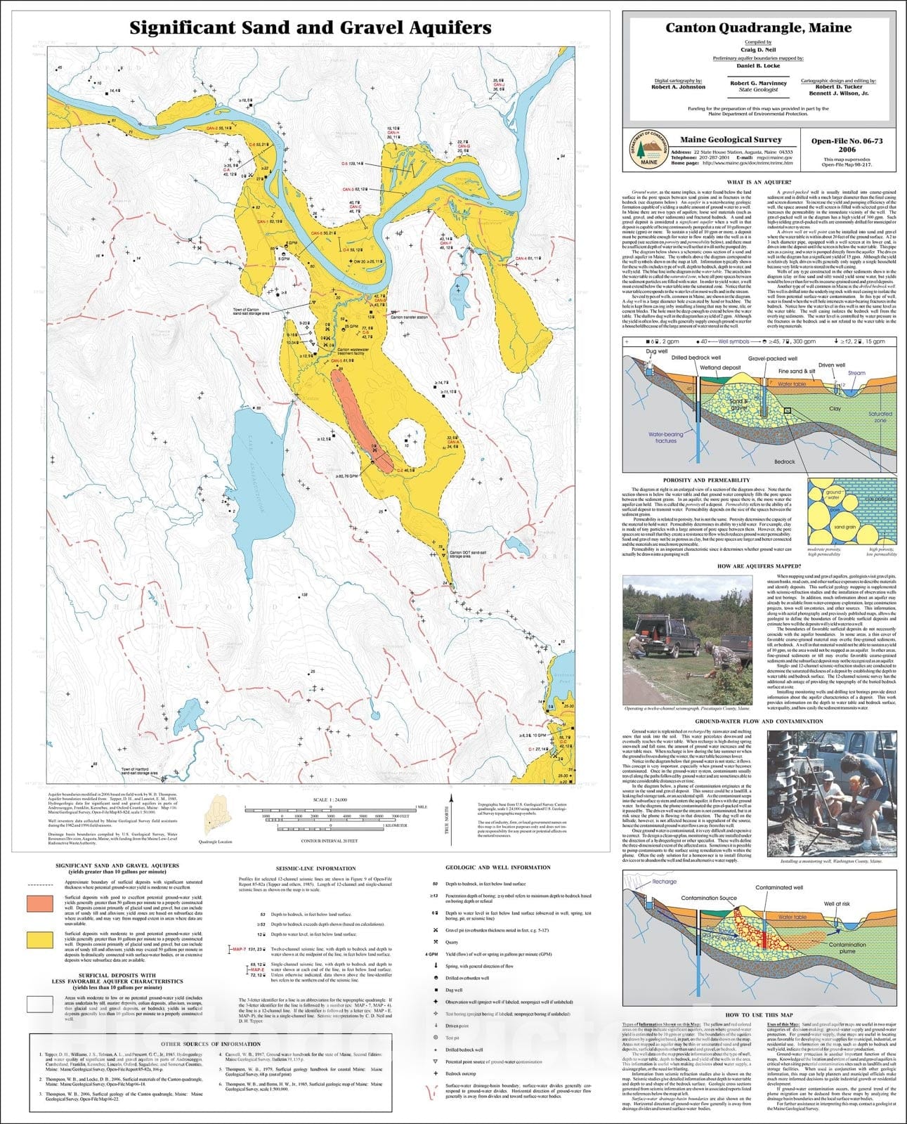 Map : Significant sand and gravel aquifers in the Canton quadrangle, Maine, 2006 Cartography Wall Art :