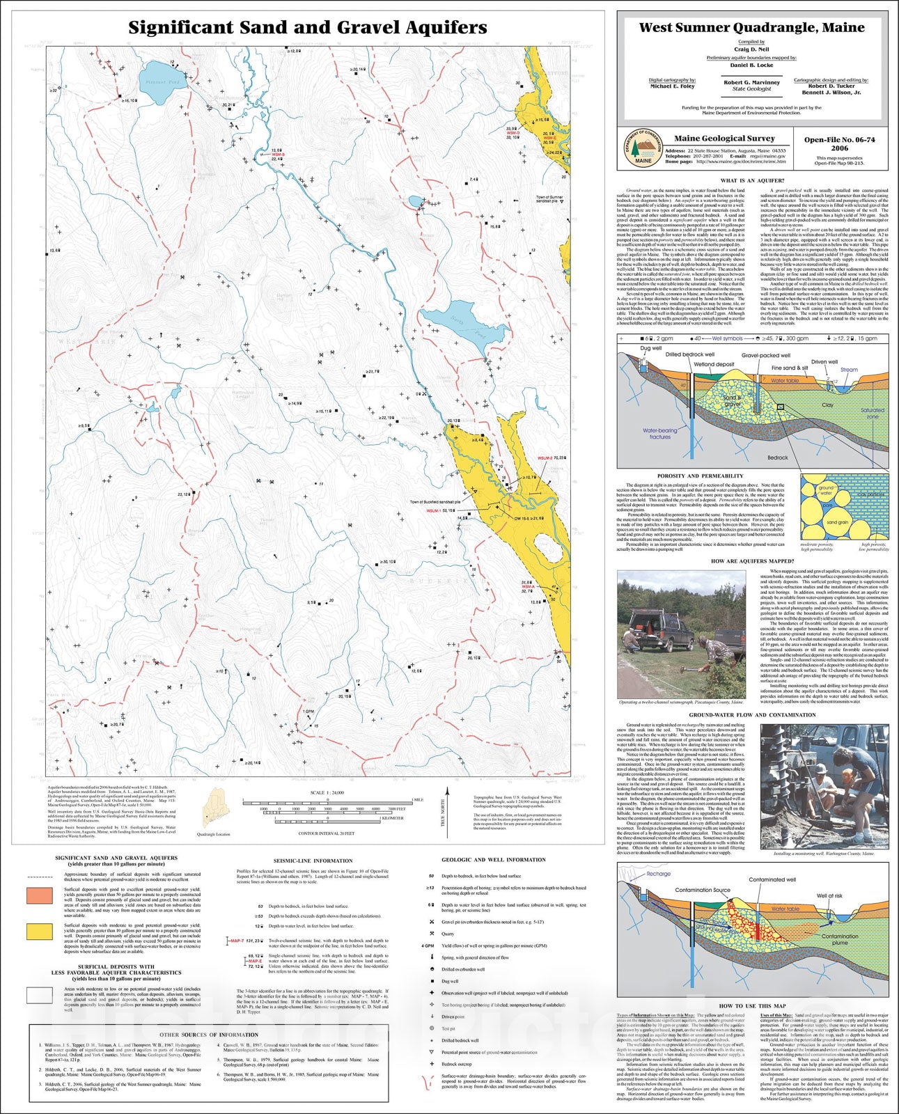 Map : Significant sand and gravel aquifers in the West Sumner quadrangle, Maine, 2006 Cartography Wall Art :