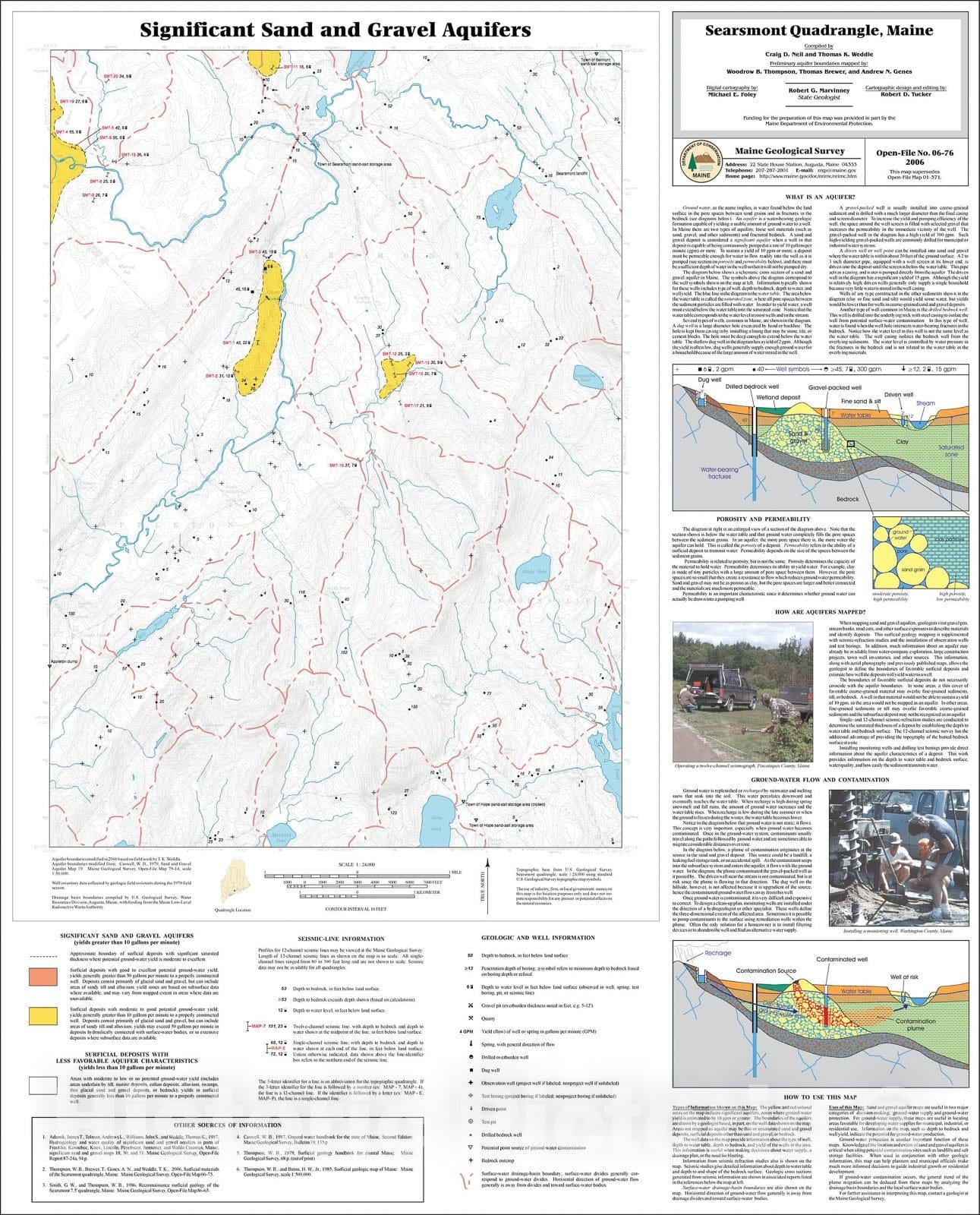 Map : Sand and gravel aquifers in the Searsmont quadrangle, Maine, 2006 Cartography Wall Art :