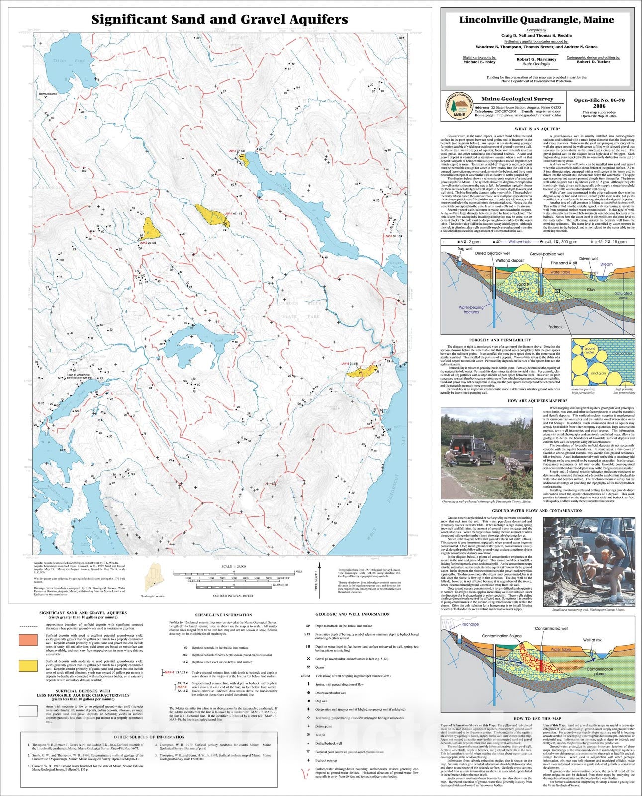 Map : Sand and gravel aquifers in the Lincolnville quadrangle, Maine, 2006 Cartography Wall Art :