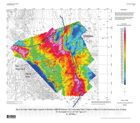 Map : Mapping ground water in three dimensions -- an analysis of airborne geophysical surveys of the upper San Pedro River Basin, 2007 Cartography Wall Art :