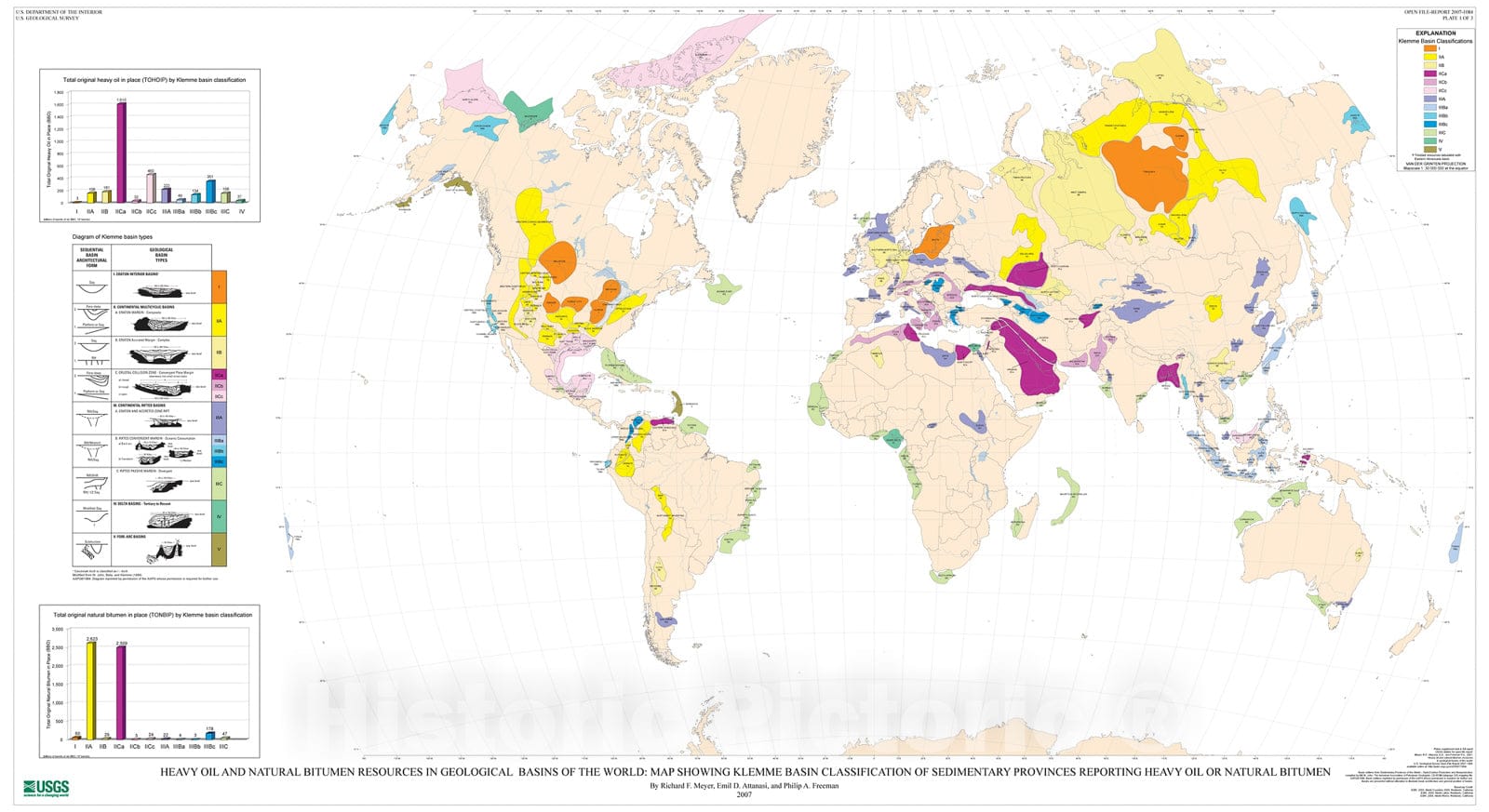 Map : Heavy oil and natural bitumen resources in geological basins of the world, 2007 Cartography Wall Art :