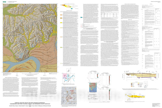 Map : Surficial geologic map of the West Franklin quadrangle, Vanderburgh and Posey Counties, Indiana, and Henderson County, Kentucky, 2007 Cartography Wall Art :