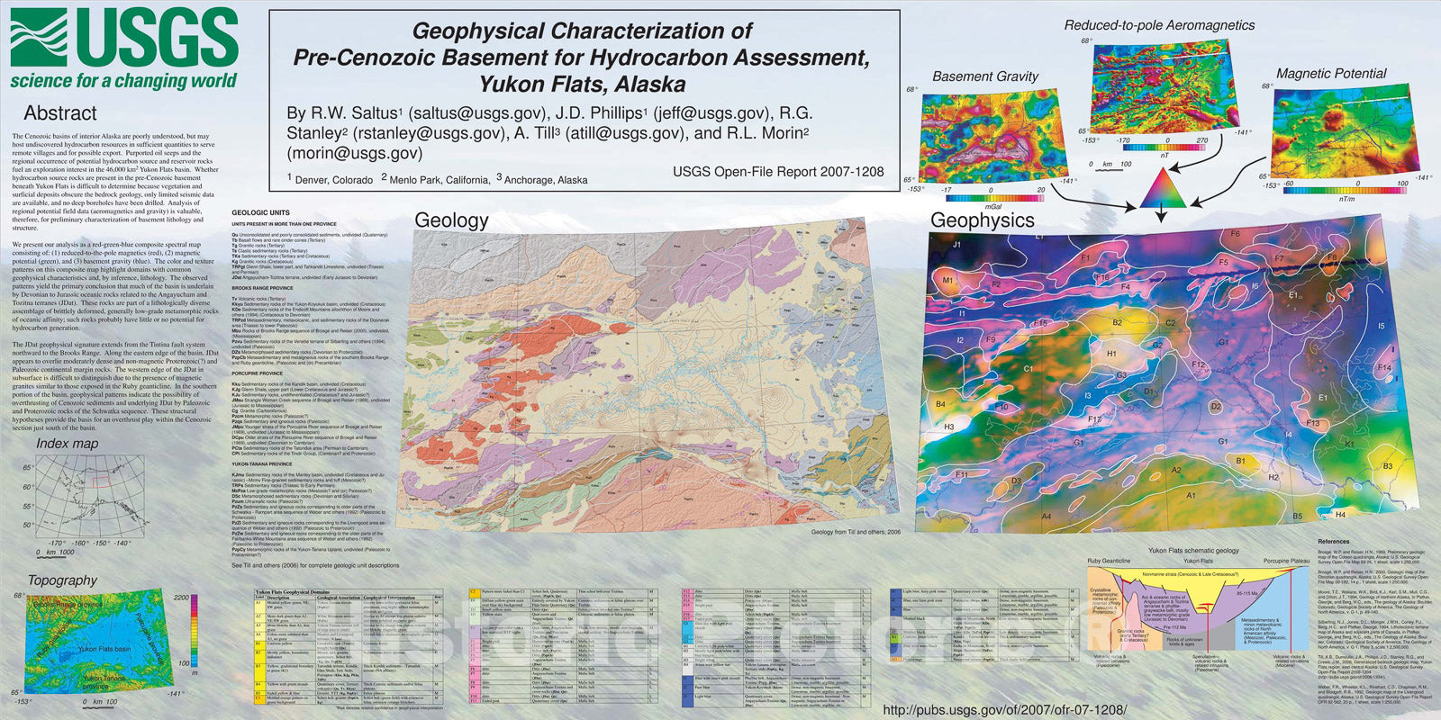 Map : Geophysical characterization of pre-Cenozoic basement for hydrocarbon assessment, Yukon Flats, Alaska, 2007 Cartography Wall Art :