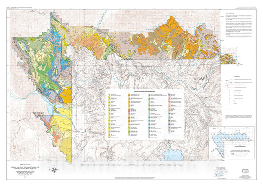 Map : Geologic map of the Yellowstone National Park controlled ground-water study area, 2007 Cartography Wall Art :