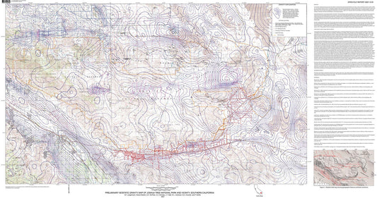 Map : Preliminary isostatic gravity map of Joshua Tree National Park and vicinity, southern California, 2007 Cartography Wall Art :