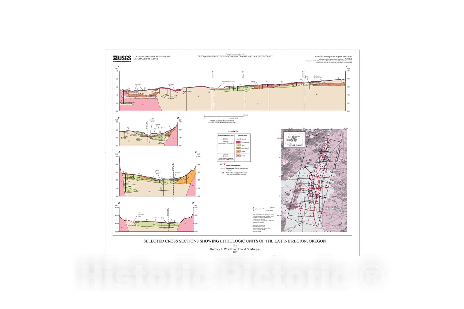 Map : Evaluation of approaches for managing nitrate loading from on-site wastewater systems near La Pine, Oregon, 2007 Cartography Wall Art :