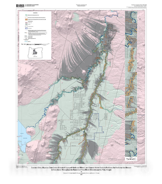 Map : Ground water redox zonation near La Pine, Oregon:  relation to river position within the aquifer-riparian zone continuum, 2007 Cartography Wall Art :
