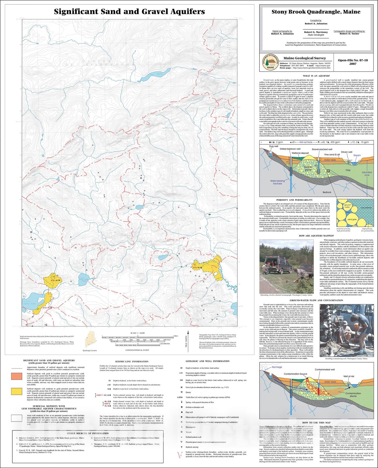 Map : Significant sand and gravel aquifers in the Stony Brook Quadrangle, Maine, 2007 Cartography Wall Art :