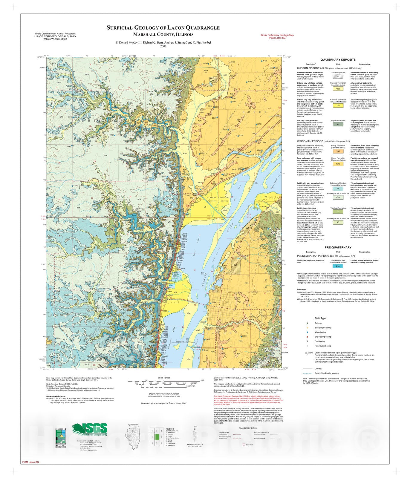 Map : Surficial Geology of Lacon Quadrangle, 2007 Cartography Wall Art :