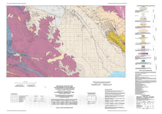 Map : Geologic map of the Palm Desert & Coachella fifteen minute quadrangles, Riverside County, California, 2008 Cartography Wall Art :