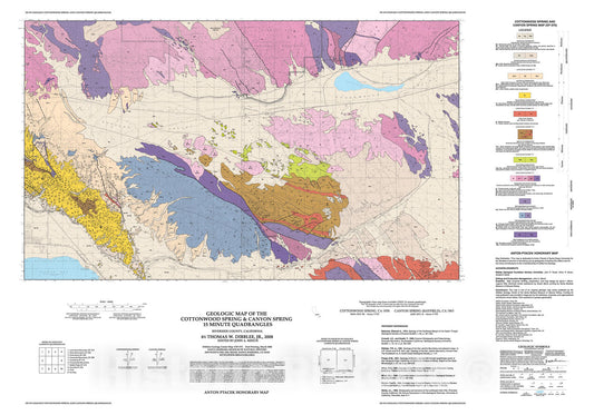 Map : Geologic map of the Cottonwood Spring & Canyon Spring fifteen minute quadrangles, Riverside County, California, 2008 Cartography Wall Art :