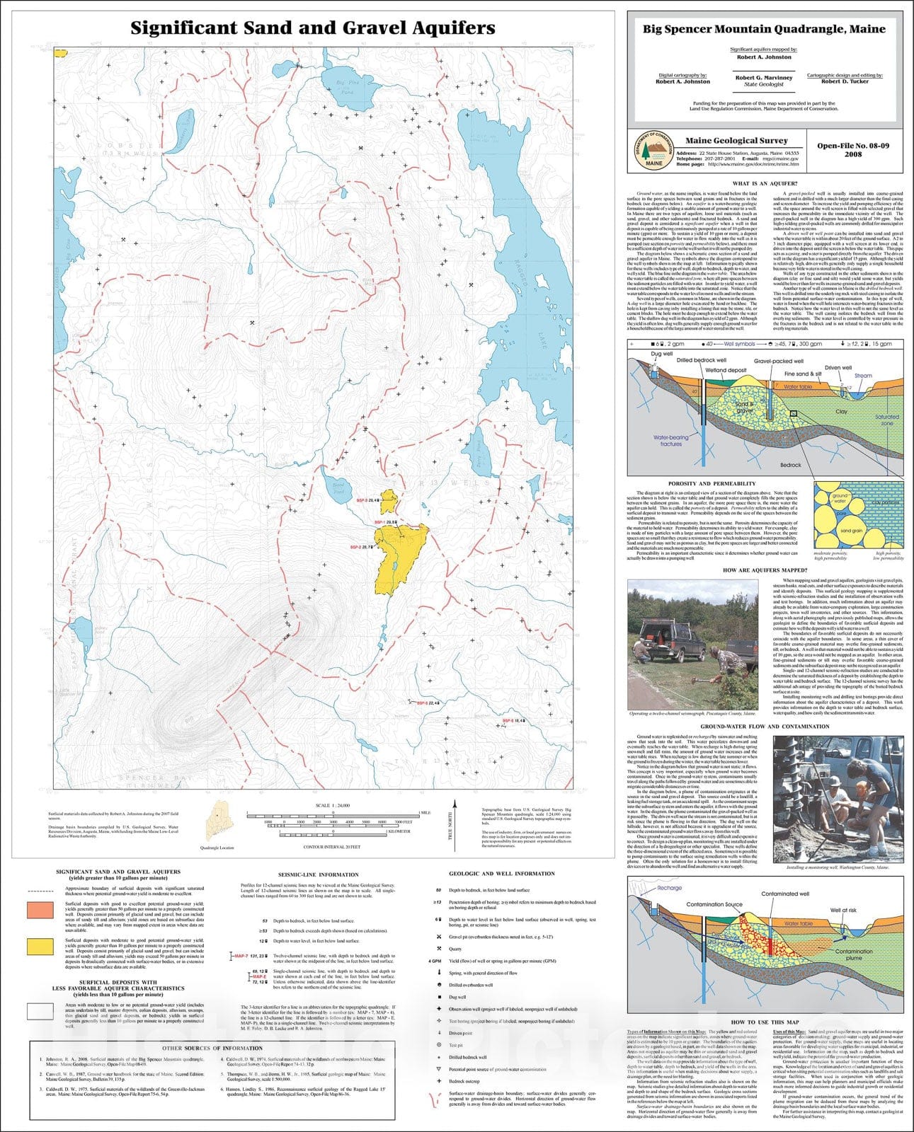 Map : Significant sand and gravel aquifers in the Big Spencer Mountain Quadrangle, Maine, 2008 Cartography Wall Art :